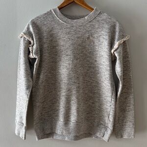 Abercrombie Kids sweatshirt crewneck, ruffle, pullover, cotton, preppy, sz 11/12